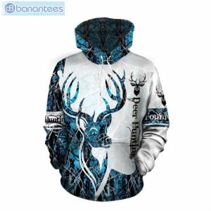 Personalized Deer Hunting Blue And White Unique 3D Combo Hoodie And Leggings Product Photo 2
