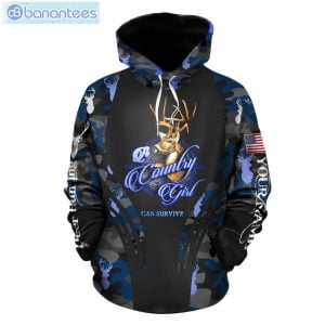 Personalized Deer Hunting Camo Blue Unique 3D Hoodie And Leggings Set Product Photo 2