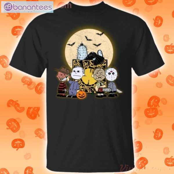 Pinhead Snoopy And Horror Peanuts Friends Halloween T-Shirt Product Photo 1