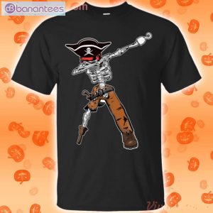 Pirate Dabbing Skeleton Halloween Funny T-Shirt Product Photo 1