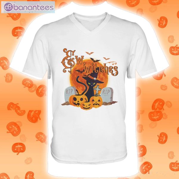 Pumpkin Cat Witch Halloween Men V-Neck T-Shirt Product Photo 2
