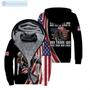 Remember Veterans And Thank God All Over Print Fleece Zip Hoodieproduct photo 1