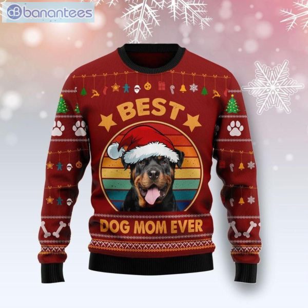 Rottweiler Best Dog Mom Ever Christmas Ugly Sweater Product Photo 1