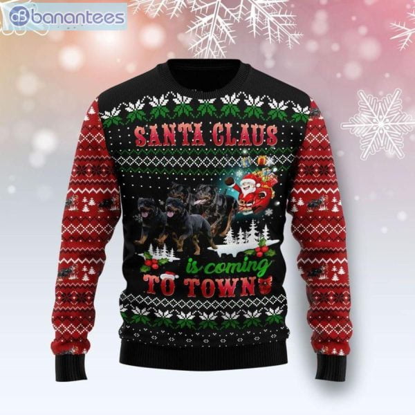 Rottweiler Town Christmas Ugly Sweater Product Photo 1