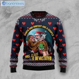 Santa And Bigfoot Are A Couple Christmas Ugly Sweater Product Photo 1