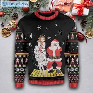 Santa And Jesus Dance Christmas Ugly Sweater Product Photo 1