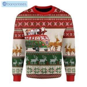 Santa With Horror Characters Christmas Ugly Sweater Product Photo 1