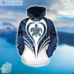 Sea Turtle Blue And White 3D Printed Sublimation Leggings Hoodie Set Product Photo 1