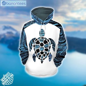 Sea Turtle Blue And White Good Quality Design 3D Printed Leggings Hoodie Set Product Photo 1