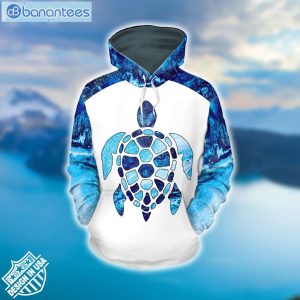 Sea Turtle Blue And White High Quality Design 3D Printed Leggings Hoodie Set Product Photo 1