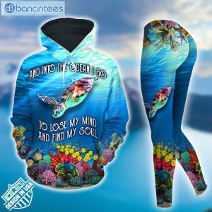 Sea Turtle Blue Awesome Design 3D Printed Leggings Hoodie Set Product Photo 2