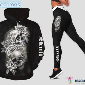 Skull Gift Mother Day Skull Flowers Hoodie And Leggings Combo Product Photo 1