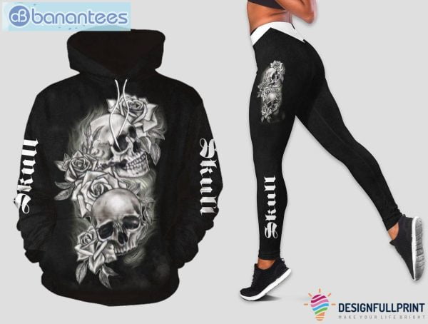 Skull Gift Mother Day Skull Flowers Hoodie And Leggings Combo Product Photo 1