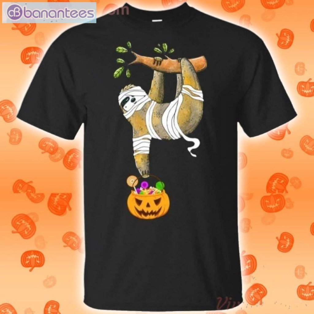 Sloth Mummy Funny Halloween Pumpkin T-Shirt