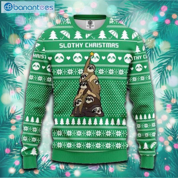 Sloth Tree Christmas Ugly Sweater Product Photo 1