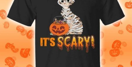 So Awesome It's Scary Mummy Cat Halloween Funny T-Shirt