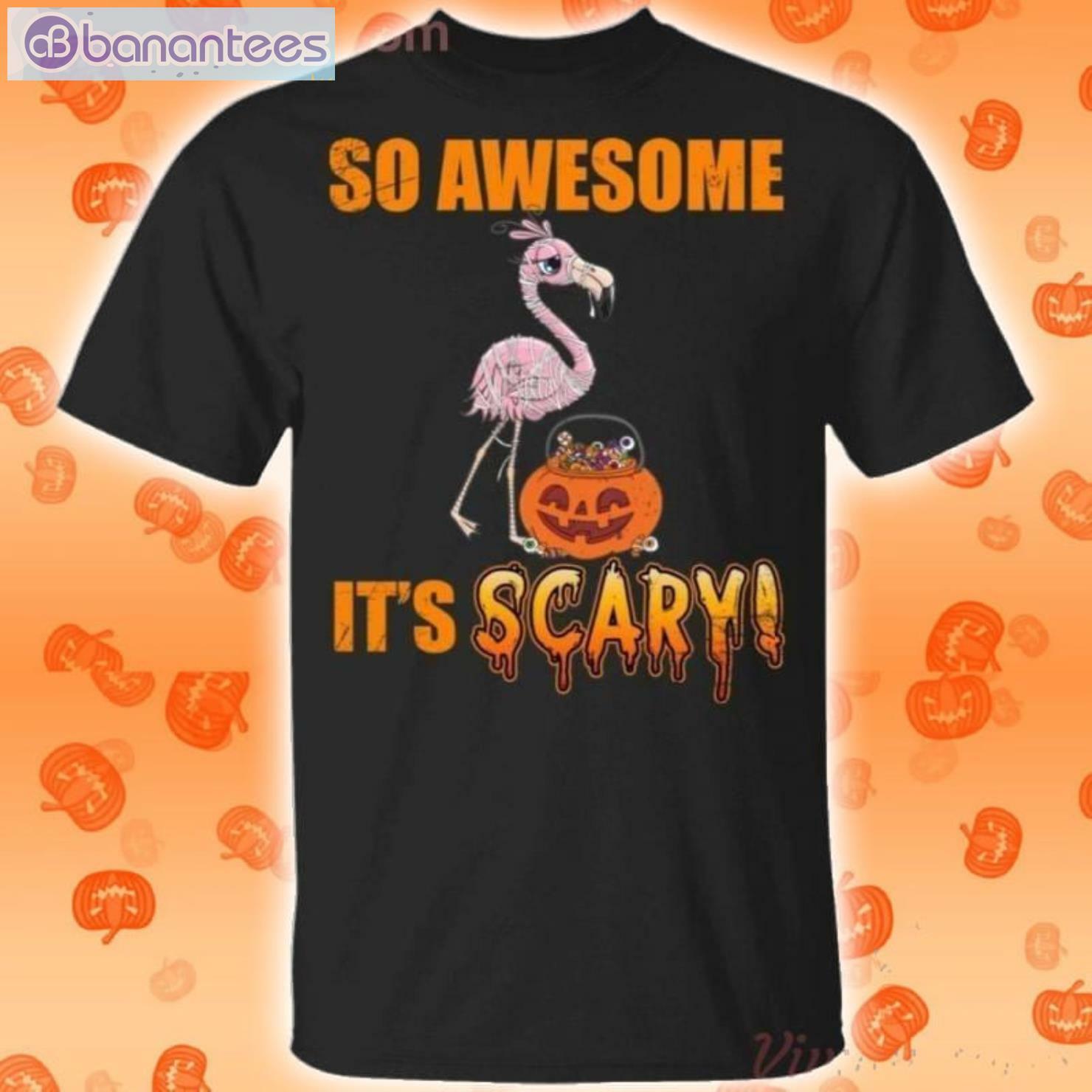 So Awesome It's Scary Mummy Flamingo Halloween Funny T-Shirt