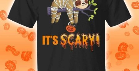 So Awesome It's Scary Mummy Sloth Halloween Funny T-Shirt