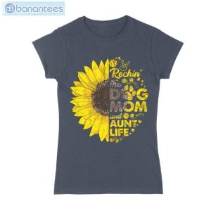 Sunflower Rockin Dog Mom T-Shirt Long Sleeve Tee Product Photo 2