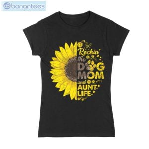 Sunflower Rockin Dog Mom T-Shirt Long Sleeve Tee Product Photo 1