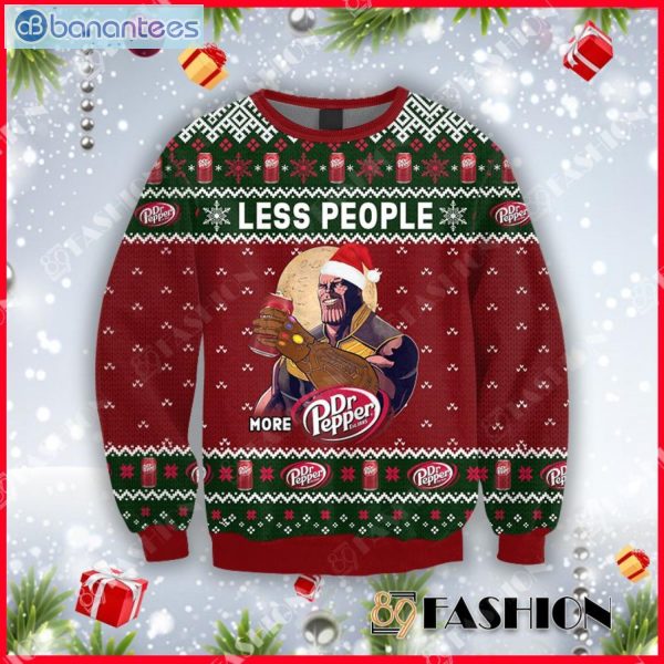 Thanos Less People More Dr Pepper Christmas Ugly Sweater Product Photo 1