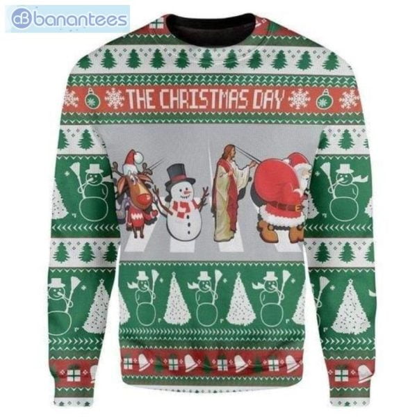 The Christmas Day Street Walking Ugly Christmas Sweater Product Photo 1