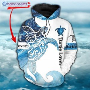 Turtle Blue And White Personalized Unique 3D Printed Leggings Hoodie Set Product Photo 1