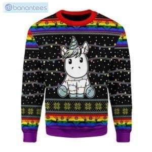 Unicorn Christmas Tree Ugly Christmas Sweater Product Photo 1