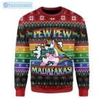 Unicorn LGBT Pew Pew Christmas Ugly Sweater Product Photo 1
