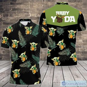 Baby Yoda Lover Baby Yoda Hug Pineapple Hawaiian 3D Polo Shirt Product Photo