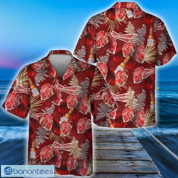 Budweiser Palm Tropical Flower Pattern Vibe All Over Print Hawaiian Shirt For Men And Women Product Photo